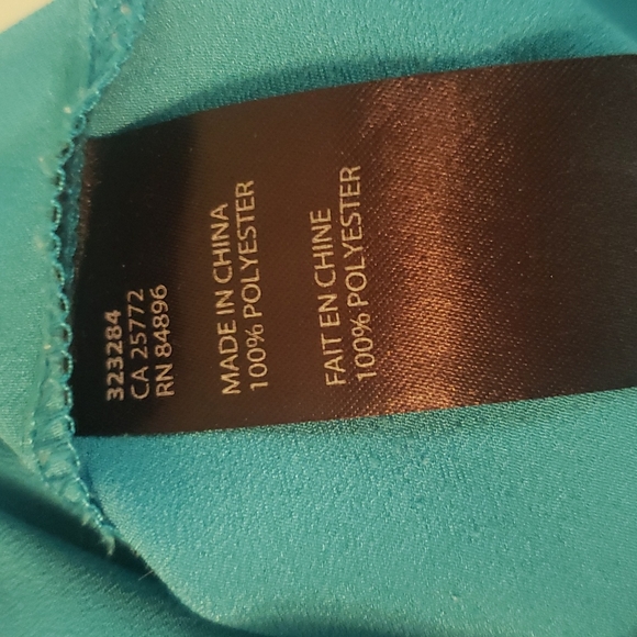 Amanda Green medium blue short sleeve button down style dress top polyester - Picture 7 of 11